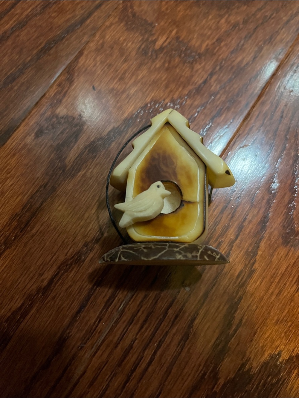 Cream and Brown Decorative Birdhouse Clip - Pets Bird Accessory